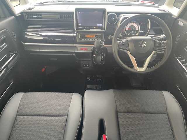 スズキ スペーシア カスタム HYBRID XS 青森県 2022(令4)年 1.5万km ピュアホワイトP ４ＷＤ/HV/社外ナビ（フルセグ/AM/FM）/両側パワースライドドア/リアサーキュレーター/D/N席シートヒーター/パーキングセンサー/コーナーセンサー/衝突軽減システム/横滑り防止装置/アイドリングストップ/165/55/15純正アルミホイール夏タイヤ/社外エンジンスターター/スペアキー/ＥＴＣ/保証書/取扱説明書