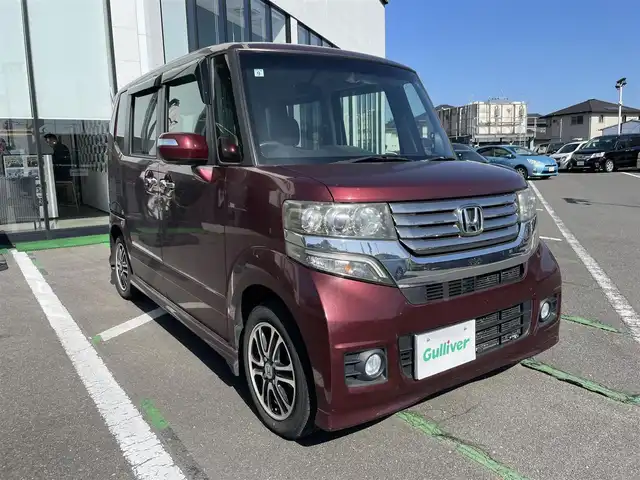 ホンダ Ｎ ＢＯＸ カスタム G 長崎県 2013(平25)年 11.7万km プレミアムディープロッソパール /ワンオーナー//純正ナビ/　(ワンセグ BT CD DVD)//両側パワースライドドア//ETC//オートライト//LEDヘッドライト//スマートキー//保証書　取扱説明書