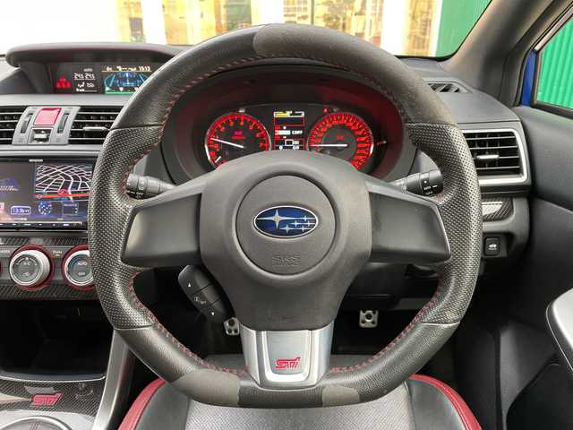 スバル ＷＲＸ ＳＴＩ STI タイプS 青森県 2014(平26)年 16.9万km WRブルーパール 4WD・ターボ/社外メモリナビ・フルセグTV/CD・DVD・Bluetooth・SD/バックカメラ/OPレザーシート/前席パワーシート・シートヒーター/運転席シートメモリー/ETC/LEDヘッドライト/フォグランプ/STiエアロ/純正大型リアスポイラー/HKS車高調（純正車内）/柿本マフラー/BBS製純正18インチアルミ