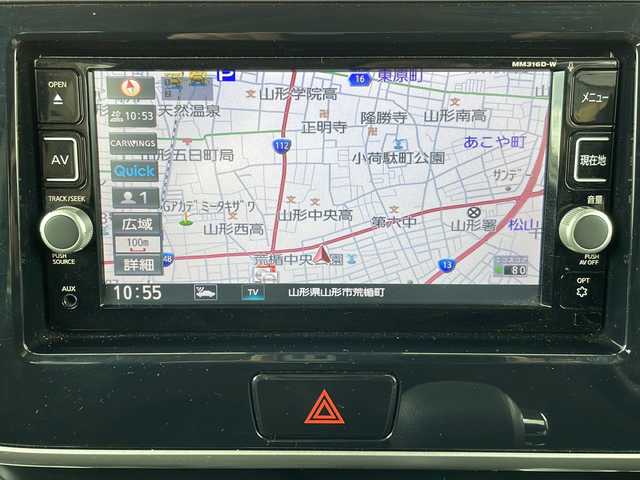 日産 デイズ ルークス ハイウェイスターX 山形県 2017(平29)年 2.6万km スカーレット ワンオーナー/純正ナビ/CD/DVD/フルセグTV/BT/アラウンドビューカメラ/左側パワースライドドア/エマージェンシーブレーキ/オートライト/オートハイビーム/LEDヘッドライト/フォグランプ/純正リモコンエンジンスターター/スマートキー/プッシュスタート/社外14インチアルミ（スタッドレス装着）/純正14インチアルミ（ノーマルタイヤ装着）車載