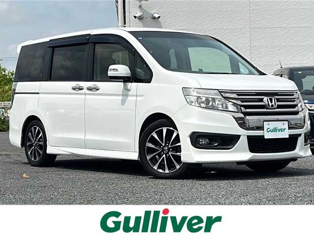 ホンダ ステップワゴン スパーダ Z クールスピリット 千葉県 2015(平27)年 9.3万km ホワイトオーキッドパール ナビ　ＶＸＭ－１５５ＶＦＮｉ　バックカメラ　フルセグＴＶ　ETC 両側パワースライドドア ３列シート　８人乗り マット　ＭＴモード付ＡＴ　クルーズコントロール　横滑り防止　エアロパーツ　純正１７ＡＷ