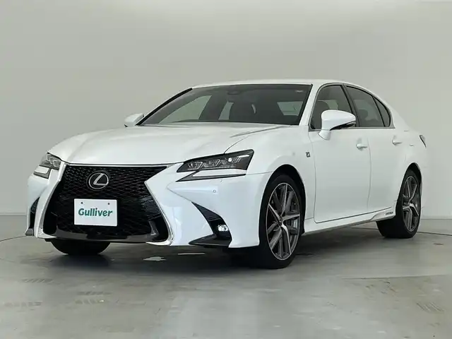 レクサス ＧＳ 450h Fスポーツ 群馬県 2017(平29)年 10.2万km ホワイトノーヴァガラスフレーク 三眼LEDヘッドライト/・ヘッドランプクリーナー/純正12.3インチワイドディスプレイナビ/・フルセグTV/AM/FM/CD/DVD/Bluetooth/ブラインドスポットモニター/クリアランスソナー/ビルトインETC2.0/＝＝＝＝＝＝＝＝＝＝＝＝＝＝＝/”F SPORT”専用本革シート/・運転席/助手席パワーシート/・運転席/助手席ベンチレーション/・運転席/助手席シートヒーター/ステアリングヒーター/運転席ポジションメモリー/Lexus Safety System/・プリクラッシュセーフティシステム/・レーンキーピングアシスト/・オートマチックハイビーム/・アダプティブハイビーム/・レーダークルーズコントロール/電動リアウインドウサンシェード/電動パーキングブレーキ/プッシュスタート/スマートキー