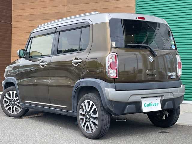スズキ ハスラー Jスタイル Ⅲ ターボ 静岡県 2018(平30)年 3.3万km ブレイブカーキパール/スチールシルバー ワンオーナー/Panasonicナビ（iPod フルセグTV SD DVD Bluetooth）/MTモード付きAT/アイドリングストップ/純正アルミホイール/純正フロアマット/ルーフレール/ハーフレザーシート/ベンチシート/ETC/スマートキー/スペアキー×１/取扱説明書/保証書