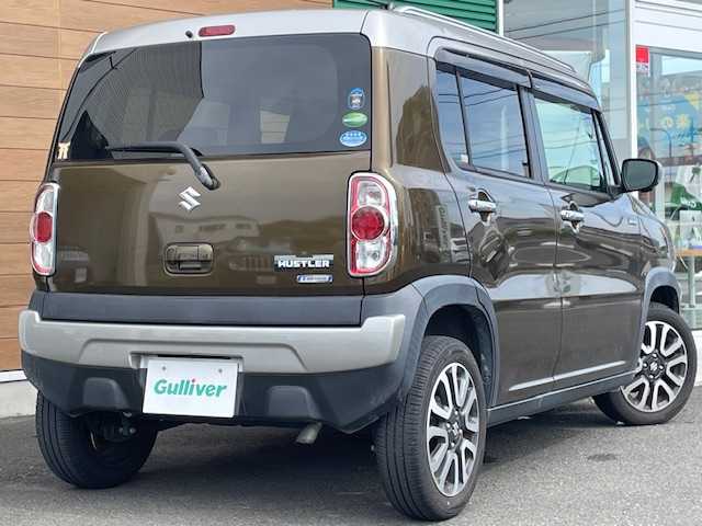 スズキ ハスラー Jスタイル Ⅲ ターボ 静岡県 2018(平30)年 3.3万km ブレイブカーキパール/スチールシルバー ワンオーナー/Panasonicナビ（iPod フルセグTV SD DVD Bluetooth）/MTモード付きAT/アイドリングストップ/純正アルミホイール/純正フロアマット/ルーフレール/ハーフレザーシート/ベンチシート/ETC/スマートキー/スペアキー×１/取扱説明書/保証書
