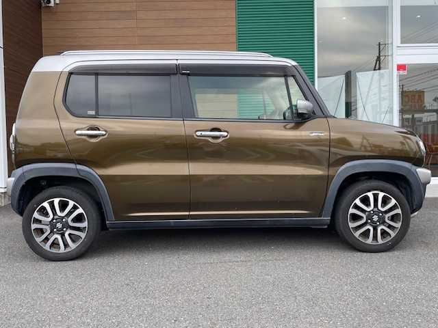 スズキ ハスラー Jスタイル Ⅲ ターボ 静岡県 2018(平30)年 3.3万km ブレイブカーキパール/スチールシルバー ワンオーナー/Panasonicナビ（iPod フルセグTV SD DVD Bluetooth）/MTモード付きAT/アイドリングストップ/純正アルミホイール/純正フロアマット/ルーフレール/ハーフレザーシート/ベンチシート/ETC/スマートキー/スペアキー×１/取扱説明書/保証書