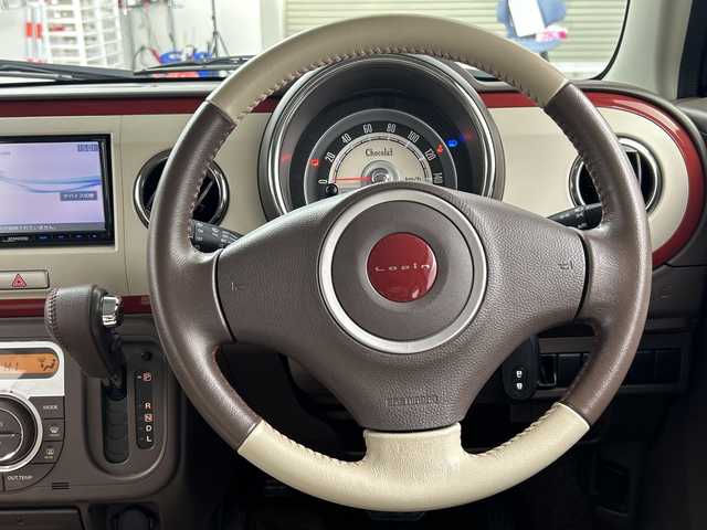 スズキ ラパン ショコラ X 福島県 2015(平27)年 6.3万km シャンパンピンクPM /禁煙車//スマートキー//スペアキー×1//プッシュスタート//社外ナビ//Bluetooth//フルセグテレビ//フロアマット//レザーシート//オートライト//ドアバイザー//盗難防止装置//ABS//バックカメラ