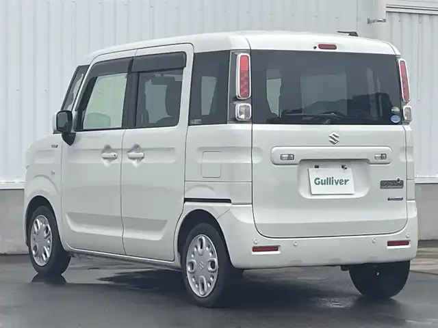 スズキ スペーシア HYBRID X 愛媛県 2018(平30)年 3.5万km ピュアホワイトP 純正ナビ（ワンセグTV/SDナビ）/両側パワースライドドア/ETC/USB/バックカメラ/ベンチシート/シートヒーター/純正フロアマット/AUX/ABS/横滑り防止装置/レーンキープアシスト/後方コーナーセンサー/Wサイドエアバッグ/衝突被害軽減システム