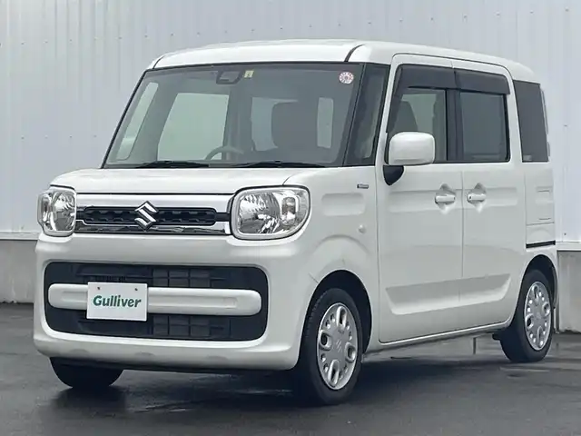 スズキ スペーシア HYBRID X 愛媛県 2018(平30)年 3.5万km ピュアホワイトP 純正ナビ（ワンセグTV/SDナビ）/両側パワースライドドア/ETC/USB/バックカメラ/ベンチシート/シートヒーター/純正フロアマット/AUX/ABS/横滑り防止装置/レーンキープアシスト/後方コーナーセンサー/Wサイドエアバッグ/衝突被害軽減システム