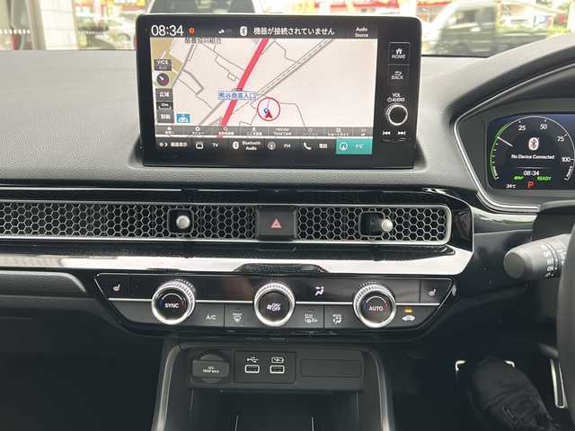 ホンダ シビック 埼玉県 2023(令5)年 2.5万km クリスタルブラックパール 1オーナー/純正ナビ/FM/AM/BT/DVD/TV/USB/前後ドラレコ/ビルトインETC2.0/スマホ連携/置くだけ充電/ヒートシーターD、N席/追従クルコン/TRC/レーンアシスト/衝突軽減B/ADB/ブラインドスポットモニター/電格ミラー/オートライト/LEDヘッドライト/保証書/取説