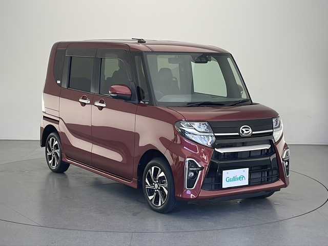 ダイハツ タント カスタム X セレクション 長野県 2020(令2)年 2万km ファイアークォーツレッドM 4WD/ワンオーナー/純正ナビ/両側パワースライドドア/アイドリングストップ/前後ドライブレコーダー/スマートキー/バックカメラ/運転席・助手席シートヒーター/オートライト/LEDヘッドライト/電格ミラー/ウィンカーミラー/サンシェード