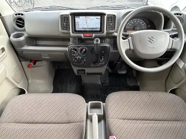 スズキ エブリイ PC 広島県 2015(平27)年 7.1万km スペリアホワイト ｃｌａｒｉｏｎナビ　/　「Bluetooth/フルセグ/CD/DVD」/デジタルインナーミラー　/衝突軽減ブレーキシステム/ドライブレコーダー　/トラクションコントロール　/横滑り防止装置/ドアバイザ－　/リモコンキー/純正アルミ