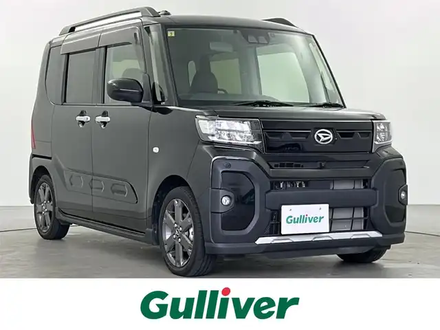 ダイハツ タント ファンクロスターボ 福井県 2023(令5)年 2.1万km ブラックマイカメタリック スマートアシスト/純正ナビ/型式：NMZL-W730/【CD/DVD/Bluetooth/HDMI】/フルセグTV/アラウンドビューモニター/両側電動スライドドア/衝突軽減ブレーキ/車線逸脱警報/ふらつき警報/先行車発進お知らせ/標識認識機能/コーナーセンサー/ビルトインETC/ブレーキホールド/LEDオートライト/シートヒーター/プッシュスタート/スマートキー