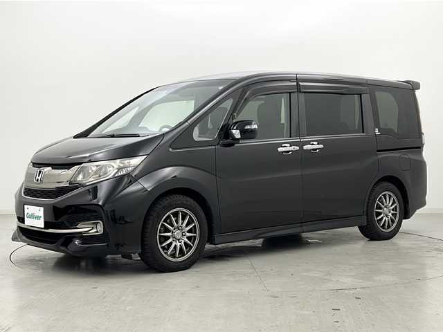 ホンダ ステップワゴン スパーダ クールスピリット 宮城県 2015(平27)年 11.6万km プレミアムスパークルブラックパール 禁煙車/ホンダセンシング/・衝突軽減ブレーキ/・レーンキープアシスト/・アダプティブクルーズコントロール/・標識認識機能純正フリップダウンモニター/純正9インチプレミアム/・CD.DVD.SD.BT/フルセグTV/バックモニター/両側パワースライドドア/ハーフレザーシート/・前席シートヒーター/LEDヘッドライト/フォグランプ/ビルトインETC/アイドリングストップ/横滑り防止装置/パドルシフト/ステアリングスイッチ/プッシュスタート/スマートキー/社外15インチアルミホイール/純正フロアマット/純正16インチアルミ付夏タイヤ積込/ロールサンシェード/シートバックテーブル