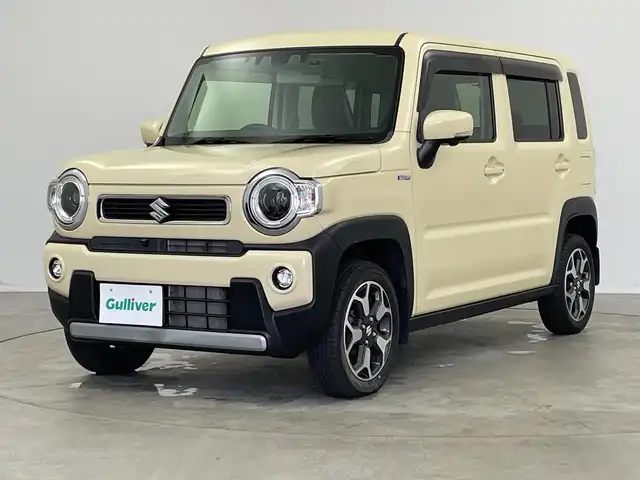 スズキ ハスラー HYBRID X 新潟県 2020(令2)年 6.9万km シフォンアイボリーM 純正9インチメモリナビ/　フルセグTV/Bluetooth/CD/DVD/USB/衝突被害軽減ブレーキ/レーンキープアシスト/前席シートヒーター/コーナーセンサー/ドライブレコーダー【VREC-DZ700D】/全方位モニター/ビルトインETC/アイドリングストップ/横滑り防止装置/LEDヘッドライト/オートマチックハイビーム/オートライト/レザーステアリング/ステアリングスイッチ