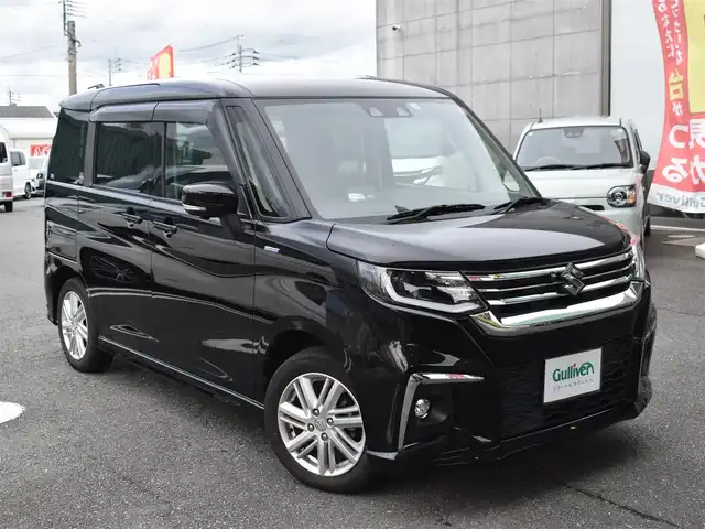 スズキ ソリオ HV MZ 福岡県 2022(令4)年 7.4万km スーパーブラックパール デュアルカメラブレーキサポート/全方位モニター用カメラ/両側パワースライドドア/レーダークルーズコントロール/前席シートヒーター/純正15インチアルミホイール/ヘッドアップディスプレイ/ドアバイザー/フロアマット/プッシュスタート/スマートキー×2/新車時保証書/取扱説明書