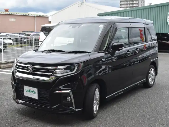 スズキ ソリオ HV MZ 福岡県 2022(令4)年 7.4万km スーパーブラックパール デュアルカメラブレーキサポート/全方位モニター用カメラ/両側パワースライドドア/レーダークルーズコントロール/前席シートヒーター/純正15インチアルミホイール/ヘッドアップディスプレイ/ドアバイザー/フロアマット/プッシュスタート/スマートキー×2/新車時保証書/取扱説明書
