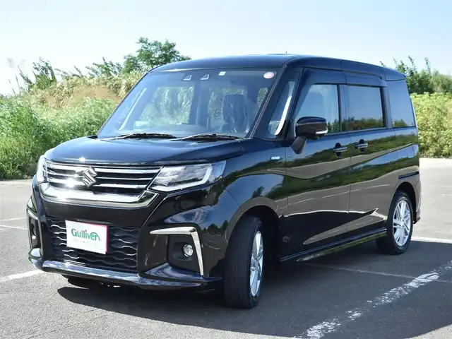 スズキ ソリオ HV MZ 福岡県 2022(令4)年 7.4万km スーパーブラックパール デュアルカメラブレーキサポート/全方位モニター用カメラ/両側パワースライドドア/レーダークルーズコントロール/前席シートヒーター/純正15インチアルミホイール/ヘッドアップディスプレイ/ドアバイザー/フロアマット/プッシュスタート/スマートキー×2/新車時保証書/取扱説明書