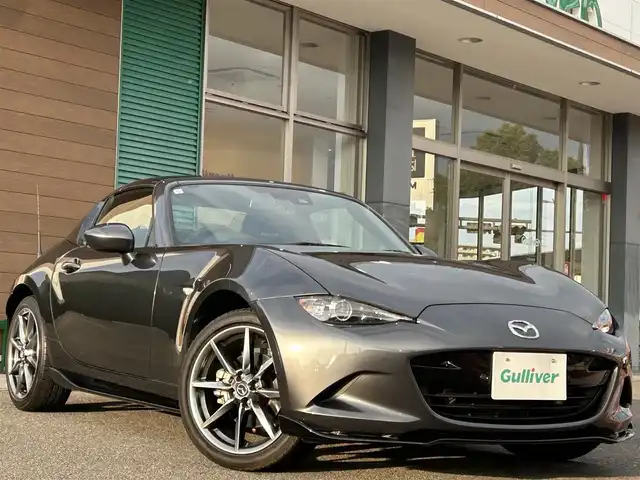 マツダ ロードスター ＲＦ S 香川県 2021(令3)年 1.1万km マシーングレープレミアムM 禁煙車/純正SDナビ/フルセグ/CD/DVD/SD/Bluetooth/バックカメラ/マツダスピードエアロ/純正17インチアルミ/LEDヘッドライト/シートカバー/シートヒーター/レーキープ/スマートシティブレーキ/BSM/ETC