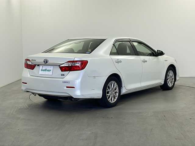 トヨタ カムリ ハイブリット 栃木県 2013(平25)年 18万km ホワイトパールクリスタルシャイン 純正ナビ/（BT/フルセグ/CD/DVD/AM/FM)/横滑り防止/ドライブレコーダー/プッシュスタート/スマートキー/純正アルミホイール/純正フロアマット/電動格納ミラー