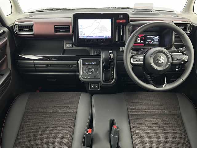 スズキ スペーシア カスタム HYBRID XS 宮城県 2024(令6)年 0.7万km スチールシルバーM 禁煙車/全方位モニター/スズキセーフティサポート/・デュアルセンサーブレーキサポートII/・車線逸脱警報/・アダプティブクルーズコントロール/・オートハイビームアシスト/・ヘッドアップディスプレイ/スズキコネクト9インチナビ/・CD.DVD.BT.USB/フルセグTV/両側パワースライドドア/ハーフレザーシート/前席シートヒーター/後席オットマン/LEDヘッドライト/LEDフォグランプ/ステアリングヒーター/ステアリングスイッチ/電動パーキングブレーキ/オートホールド機能/プッシュスタート/スマートキー/純正15インチアルミホイール/純正フロアマット/ロールサンシェード/シートバックテーブル