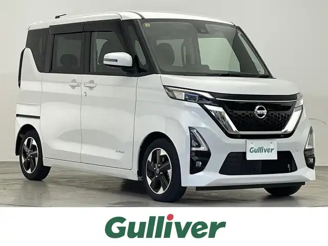 日産 ルークス HWS X プロパイロットED 滋賀県 2020(令2)年 3.4万km ホワイトパール 禁煙車/純正９型ナビ/（CD/DVD/Bluetooth/フルセグTV)/アラウンドビューモニター/前方ドラレコ/両側パワースライドドア/プロパイロット/前後ソナー/エマージェンシーブレーキ/レーンキープアシスト/ＬＥＤヘッドライト/オートライト/オートハイビーム/アイドリングストップ/電動パーキングブレーキ/オートブレーキホールド/プッシュスタート/スマートキー×２