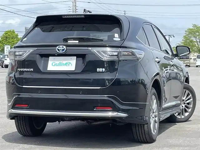 トヨタ ハリアー ハイブリッド プレミアム アドバンスドP 道央・札幌 2014(平26)年 11.4万km ブラック ４WD/JBLプレミアムサウンドシステム/モデリスタエアロ/純正ディーラーOPナビ/CD/DVD/BT/フルセグ/プリクラッシュセーフティ/横滑り防止装置/レーダークルーズコントロール/レーンキープアシスト/クリアランスソナー/パノラミックビューモニター/ビルトインETC/EVMODE/ECOMODE/パワーバックドア/D席パワーシート/ハーフレザーシート/革巻きウッドコンビステアリング/ステアリングリモコン/自動防眩ミラー/置くだけ充電/MTモード付AT/プッシュスタート/スマートキー/LEDヘッドライト/オートライト/オートハイビーム/フォグランプ/電動格納ミラー/ウィンカーミラー/純正フロアマット