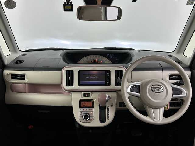 ダイハツ ムーヴ キャンバス X メイクアップ リミテッド SAⅢ 埼玉県 2021(令3)年 4.5万km パールホワイトⅢ/ブルーミングピンクメタリック 全方位カメラ　/ＥＴＣ　/両側電動スライドドア　/レーンキープアシスト　/オートマチックハイビーム　/盗難防止措置　/アイドリングストップ　/プッシュスタート　/スマートキー　/純正フロアマット　/前ドライブレコーダー/ステアリングスイッチ/フォグランプ