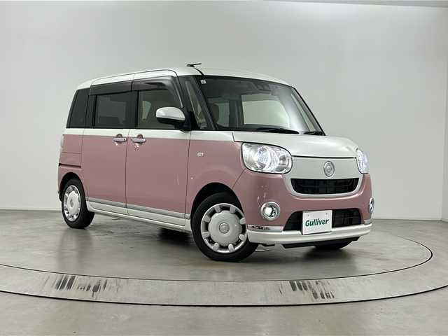 ダイハツ ムーヴ キャンバス X メイクアップ リミテッド SAⅢ 埼玉県 2021(令3)年 4.5万km パールホワイトⅢ/ブルーミングピンクメタリック 全方位カメラ　/ＥＴＣ　/両側電動スライドドア　/レーンキープアシスト　/オートマチックハイビーム　/盗難防止措置　/アイドリングストップ　/プッシュスタート　/スマートキー　/純正フロアマット　/前ドライブレコーダー/ステアリングスイッチ/フォグランプ