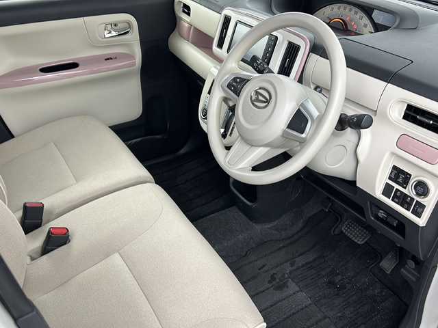 ダイハツ ムーヴ キャンバス X メイクアップ リミテッド SAⅢ 埼玉県 2021(令3)年 4.5万km パールホワイトⅢ/ブルーミングピンクメタリック 全方位カメラ　/ＥＴＣ　/両側電動スライドドア　/レーンキープアシスト　/オートマチックハイビーム　/盗難防止措置　/アイドリングストップ　/プッシュスタート　/スマートキー　/純正フロアマット　/前ドライブレコーダー/ステアリングスイッチ/フォグランプ