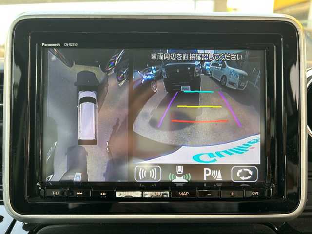 スズキ スペーシア カスタム HYBRID XS 和歌山県 2020(令2)年 2.7万km ブルーイッシュブラックパール3 ワンオーナー/社外ナビ/　＜フルセグＴＶ/DVD/CD/Bluetooth＞/全方位モニター/ＥＴＣ/両側パワースライド/運転席シートヒーター/コーナーセンサー/衝突被害軽減ブレーキ/ヘッドアップディスプレイ/ハーフレザーシート/ステアリングスイッチ/革巻きステアリング/電動格納ミラー/スマートキー×２/純正フロアマット/ドアバイザー/取扱説明書/保証書