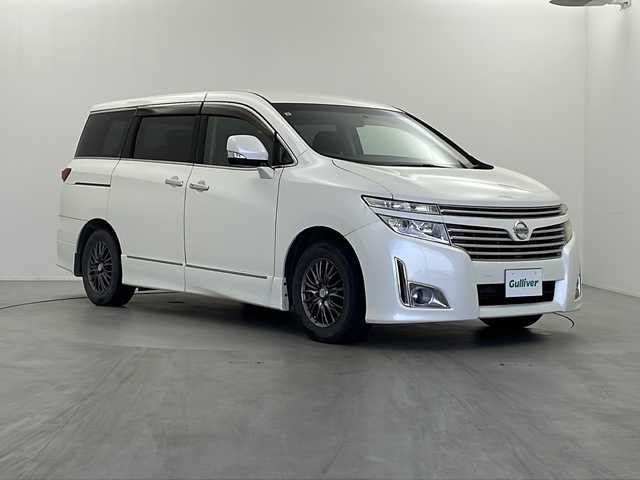 日産 エルグランド 250ハイウェイスター 栃木県 2011(平23)年 19.9万km ブリリアントホワイトパール 社外ナビ/(CD/DVD/BT/AM/FM/ワンセグ）/ETC/フリップダウンモニター/横滑り防止/片側パワースライドドア/助手席、二列目オットマン/MTモード付AT/電動格納ミラー/純正フロアマット
