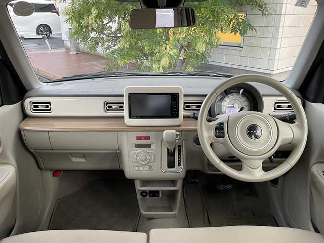 スズキ ラパン X 岡山県 2021(令3)年 4万km コフレピンクパールメタリック/ホワイト2トーンルーフ 純正ナビ　CN-RZ765W/フルセグTV、CD、DVD、Bluetooth、AM、FM/全方位カメラ/前席シートヒーター/オートライト/４WD/スズキセーフティサポート