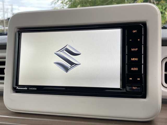 スズキ ラパン X 岡山県 2021(令3)年 4万km コフレピンクパールメタリック/ホワイト2トーンルーフ 純正ナビ　CN-RZ765W/フルセグTV、CD、DVD、Bluetooth、AM、FM/全方位カメラ/前席シートヒーター/オートライト/４WD/スズキセーフティサポート