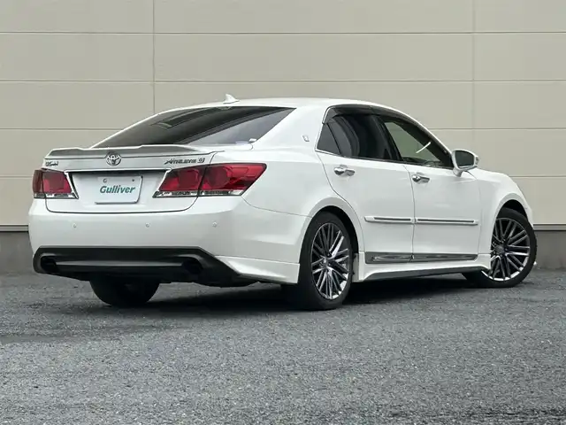 トヨタ クラウン アスリート G 茨城県 2013(平25)年 14.1万km ホワイトパールクリスタルシャイン TOM’Sステアリング/ステアリングスイッチ/TV走行中視聴可/リアサンシェード/パドルシフト/シートメモリー/保証書付/スペアキー/シートエアコン/クルーズコントロール/ビルトインETC/Bluetooth接続可/バックカメラ/MTモード付AT/プッシュスタート