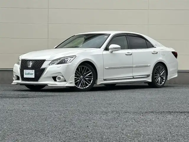 トヨタ クラウン アスリート G 茨城県 2013(平25)年 14.1万km ホワイトパールクリスタルシャイン TOM’Sステアリング/ステアリングスイッチ/TV走行中視聴可/リアサンシェード/パドルシフト/シートメモリー/保証書付/スペアキー/シートエアコン/クルーズコントロール/ビルトインETC/Bluetooth接続可/バックカメラ/MTモード付AT/プッシュスタート