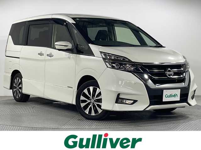日産 セレナ 広島県 2018(平30)年 4.3万km ブリリアントホワイトパール 禁煙/純正９型ナビ/アラウンドビューモニター/両側パワースライドドア/ドライブレコーダー/クルーズコントロール/前後コーナーセンサー/ＬＥＤヘッドライト/踏み間違い抑制/衝突軽減ブレーキ/フォグランプ