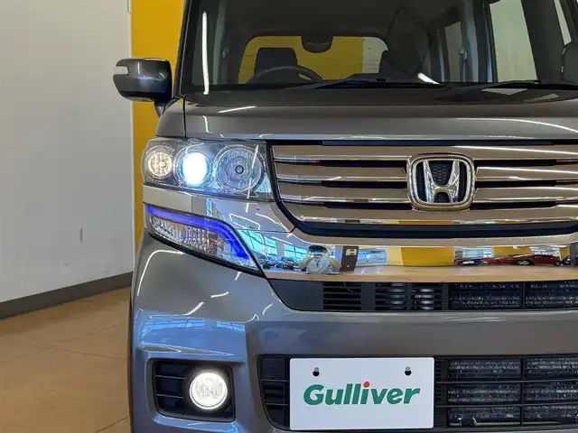 ホンダ Ｎ ＢＯＸ カスタム G Lパッケージ 群馬県 2013(平25)年 6.5万km ポリッシュドメタルメタリック パワースライドドア/純正オーディオ/　　CD/AUX/AM/FM/HIDオートライト/フォグランプ/純正14インチAW/ステアリングスイッチ/オートエアコン/ドアバイザー/横滑り防止機能/スマートキー/ETC