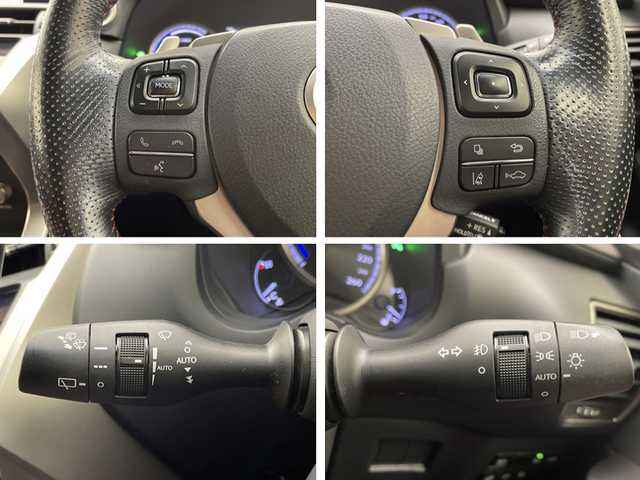 レクサス ＮＸ 300h Fスポーツ 宮崎県 2018(平30)年 4万km ホワイトノーヴァガラスフレーク 純正ナビ(CD/DVD/AM/FM/BT)/衝突軽減ブレーキ/車線逸脱警報/コーナーセンサー/クルーズコントロール/アイドリングストップ/全周囲バックカメラ/ステアリングスイッチ/電動格納ミラー/パワーバックドア/ハンドルヒーター/D/N席　シートヒーター/D/N席　エアーシート/プッシュスターター/電子パーキング/オートホールド/パドルシフト/フロアマット/ETC2.0