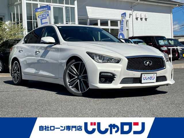 日産 スカイライン ハイブリッド 350GT Type SP 愛知県 2014(平26)年 11.4万km クリスタルホワイトパール (株)IDOMが運営する【じしゃロン名古屋鳴海店】の自社ローン専用車両になりますこちらは現金またはオートローンご利用時の価格です。自社ローンご希望の方は別途その旨お申付け下さい/プッシュスタート/レザーシート/前席パワーシート/シートヒーター/純正ナビ・TV/アラウンドビューモニター/クルーズコントロール/ETC