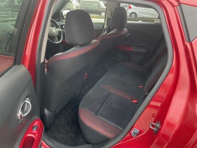 日産 ジューク 15RX タイプV 埼玉県 2012(平24)年 11万km ラディアントレッド 純正SDナビ/　DTV/CD/FM/AM/BT/バックカメラ/ビルトインETC/オートライト/プッシュスタート/スマートキー/純正フロアマット/革ステアリング