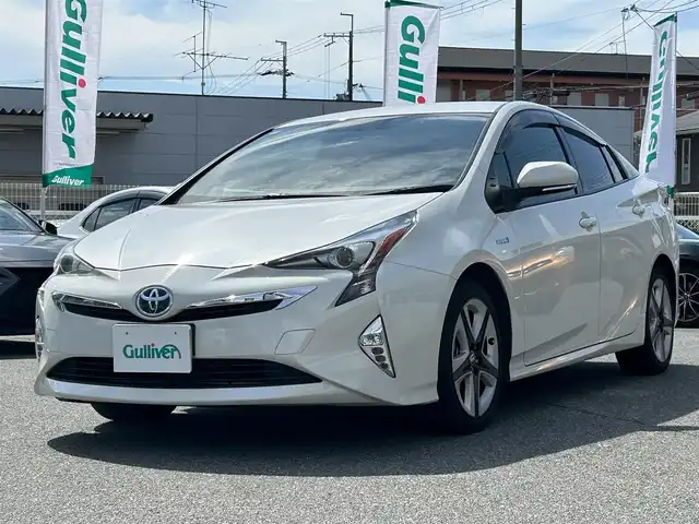 トヨタ プリウス S ツーリングセレクション 奈良県 2018(平30)年 12万km ホワイトパールクリスタルシャイン １オーナー/純正ディーラーナビ(MSCD-W66)/BT/CD/SD/TV//コーナーセンサー/横滑り防止装置/バックカメラ/ETC/フルレザーシート/シートヒーター/モード切替/オートLEDライト/保証書・取説付