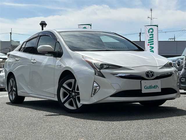 トヨタ プリウス S ツーリングセレクション 奈良県 2018(平30)年 12万km ホワイトパールクリスタルシャイン １オーナー/純正ディーラーナビ(MSCD-W66)/BT/CD/SD/TV//コーナーセンサー/横滑り防止装置/バックカメラ/ETC/フルレザーシート/シートヒーター/モード切替/オートLEDライト/保証書・取説付