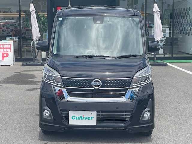 日産 デイズ ルークス ハイウェイスター Xターボ 石川県 2019(令1)年 5.7万km ブラック ワンオーナー/純正メモリーナビ/CD/DVD/BT/フルセグTV/アラウンドビューモニター/エマージェンシーブレーキ/左側パワースライドドア/純正ナビ連動ドライブレコーダー/オートマチックハイビーム/LEDヘッドライト/コーナーセンサー/スマートキー×2
