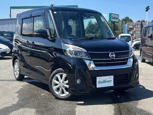 日産 デイズ ルークス ハイウェイスター Xターボ 石川県 2019(令1)年 5.7万km ブラック ワンオーナー/純正メモリーナビ/CD/DVD/BT/フルセグTV/アラウンドビューモニター/エマージェンシーブレーキ/左側パワースライドドア/純正ナビ連動ドライブレコーダー/オートマチックハイビーム/LEDヘッドライト/コーナーセンサー/スマートキー×2