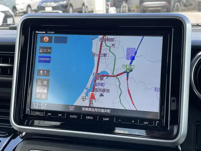スズキ スペーシア カスタム HYBRID XS ターボ 宮崎県 2019(令1)年 3.8万km ムーンライトバイオレットPM 純正8型ナビ/フルセグTV/両側パワースライドドア/バックカメラ/ビルトインETC/ドライブレコーダー/クルーズコントロール/パーキングセンサー/セーフティサポート/・デュアルセンサーブレーキサポート/・後退時ブレーキサポート/・前後誤発進抑制機能/・車線逸脱警報機能/・ふらつき警報機能/・先行車発進お知らせ機能/・ハイビームアシスト/IC付ターボ/LEDヘッドランプ/本革巻きステアリング/パドルシフト/合皮/ファブリックコンビシート/運転席シートヒーター/純正15インチアルミホイール/キーレスプッシュスタートシステム/禁煙車