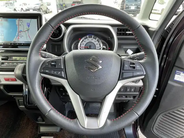 スズキ スペーシア カスタム HYBRID XS ターボ 宮崎県 2019(令1)年 3.8万km ムーンライトバイオレットPM 純正8型ナビ/フルセグTV/両側パワースライドドア/バックカメラ/ビルトインETC/ドライブレコーダー/クルーズコントロール/パーキングセンサー/セーフティサポート/・デュアルセンサーブレーキサポート/・後退時ブレーキサポート/・前後誤発進抑制機能/・車線逸脱警報機能/・ふらつき警報機能/・先行車発進お知らせ機能/・ハイビームアシスト/IC付ターボ/LEDヘッドランプ/本革巻きステアリング/パドルシフト/合皮/ファブリックコンビシート/運転席シートヒーター/純正15インチアルミホイール/キーレスプッシュスタートシステム/禁煙車