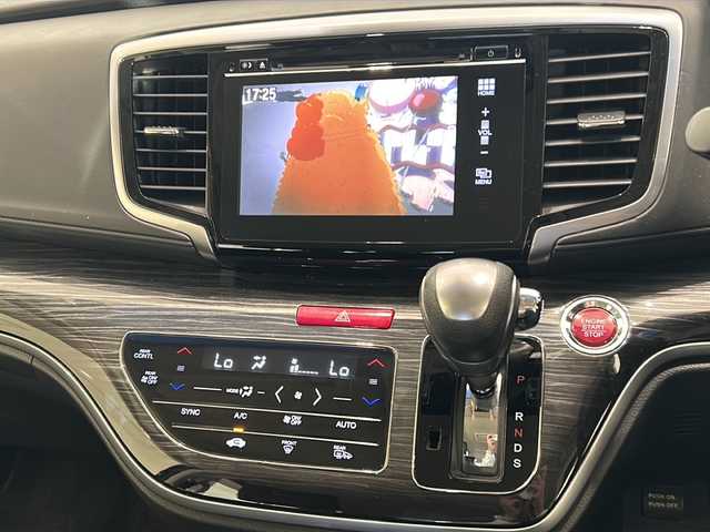 ホンダ オデッセイ アブソルート EX 栃木県 2014(平26)年 6.2万km プレミアムヴィーナスブラックP 純正フリップモニター/純正HDDナビ/　フルセグTV/HDMI/Bluetooth/DISC/あんしんパッケージ/・シティブレーキアクティブシステム/・1列目シート用i-サイドエアバッグシステム/・サイドカーテンエアバッグシステム/コンフォートビューパッケージ/黒革ハーフレザーシート/全周囲カメラ/クルーズコントロール/パドルシフト/両側パワースライドドア/ブラインドスポットモニター/ETC/AUTOライト/LEDヘッドライト/LEDルームランプ/純正フロアマット/純正ドアバイザー