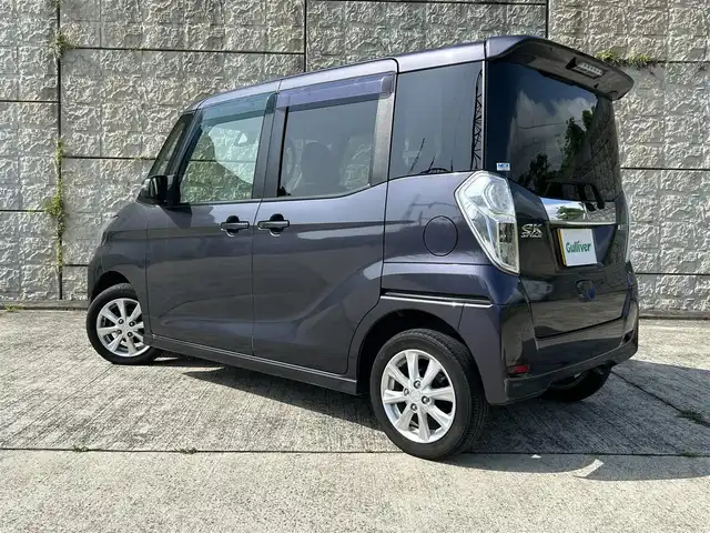 三菱 ｅＫスペース カスタムG セーフティパッケージ 長崎県 2017(平29)年 4.2万km パープリッシュネイビーパール 純正メモリナビ/（フルセグテレビ/CD/DVD/BT）/片側パワースライドドア/衝突軽減ブレーキ/横滑り防止装置/LEDヘッドライト/フォグランプ/純正14インチAW/電格ミラー/アイドリングストップ/プッシュスタート/ドアバイザー
