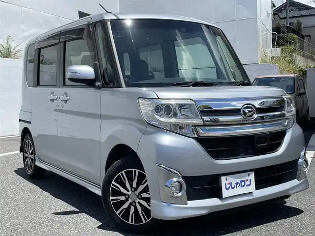 ダイハツ タント カスタム X トップED SAⅡ 千葉県 2015(平27)年 9.1万km ブライトシルバーメタリック (株)IDOMが運営する【じしゃロン八千代店】の自社ローン専用車両になります。/こちらは現金またはオートローンご利用時の価格です。自社ローンご希望の方は別途その旨お申付け下さい/片側電動スライドドア/衝突軽減システム「スマートアシスト２」/フルセグTVナビ/Bluetoothオーディオ対応