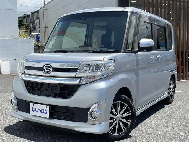 ダイハツ タント カスタム X トップED SAⅡ 千葉県 2015(平27)年 9.1万km ブライトシルバーメタリック (株)IDOMが運営する【じしゃロン八千代店】の自社ローン専用車両になります。/こちらは現金またはオートローンご利用時の価格です。自社ローンご希望の方は別途その旨お申付け下さい/片側電動スライドドア/衝突軽減システム「スマートアシスト２」/フルセグTVナビ/Bluetoothオーディオ対応